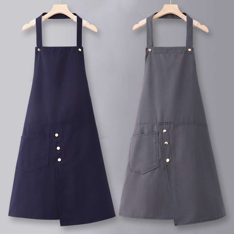 保育士 エプロンワンピース シンプルエレガント オーバーオール ブラック ホワイト グレー ブルー ブラウン