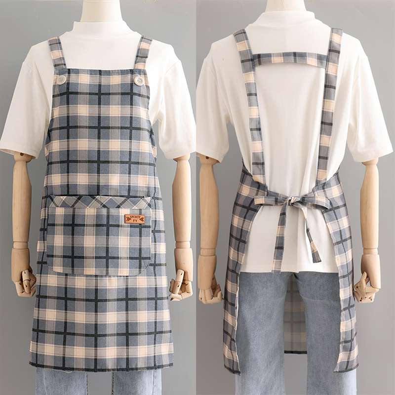 保育士 エプロン チェック柄 フリル ポケット付き 保育士 エプロンワンピース ブルー ピンク イエロー レッド グリーン