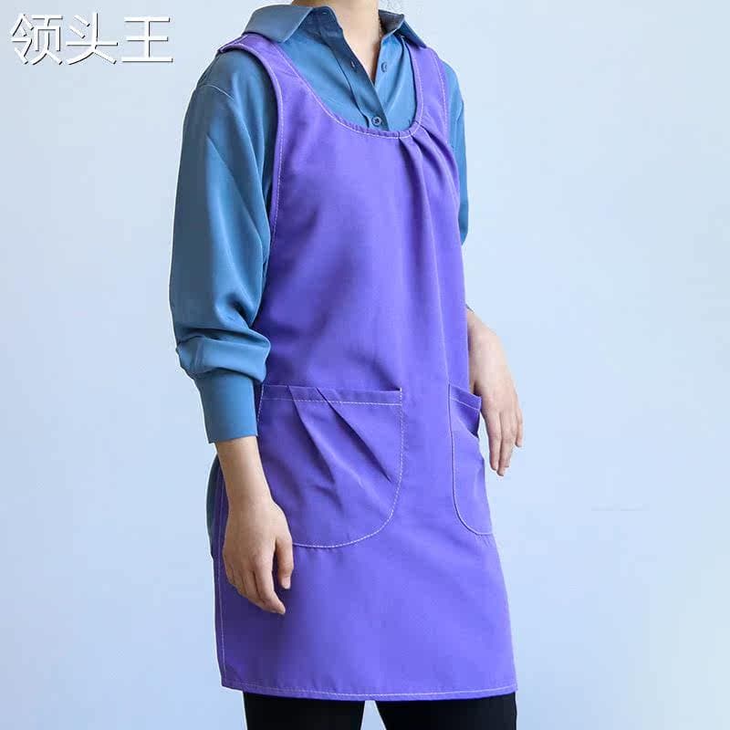 保育士 エプロン 無地両ポケット付き保育士用かぶり式作業エプロン