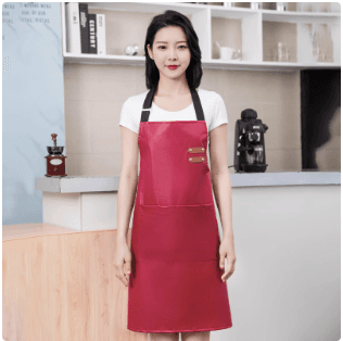 調節可能ストラップ付き防水レザー保育士 エプロン