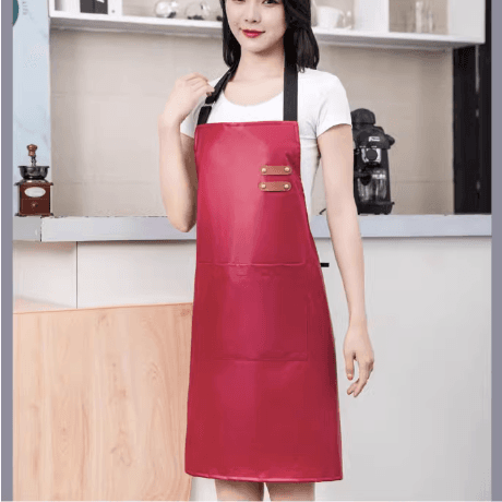 調節可能ストラップ付き防水レザー保育士 エプロン