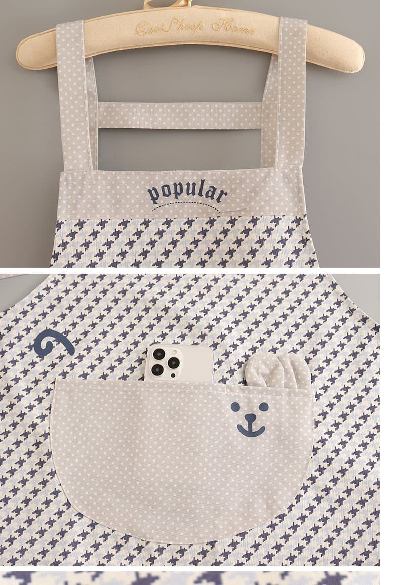 保育士 エプロン かわいい ウサギ ポケット付き パターン柄保育士 エプロンワンピース ブラック オレンジ