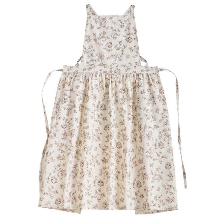 保育士 エプロン 北欧花柄ワンピース型エプロン撥水加工着脱簡単大きめ作業用