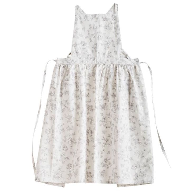 保育士 エプロン 北欧花柄ワンピース型エプロン撥水加工着脱簡単大きめ作業用