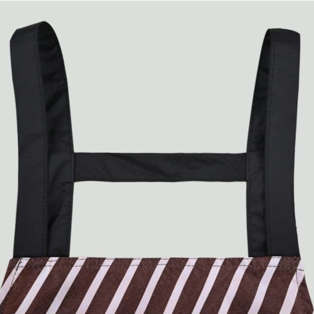 保育士エプロン北欧キッチン雑貨柄斜めストライプ