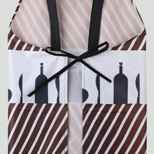 保育士エプロン北欧キッチン雑貨柄斜めストライプ