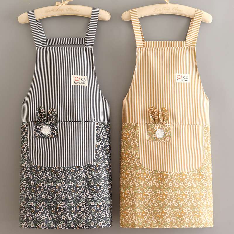 保育士 エプロン 花柄 ストライプ 保育士 エプロンドレス ブラック ベージュ