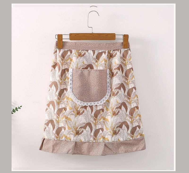 優雅な花柄プリント保育士 エプロン