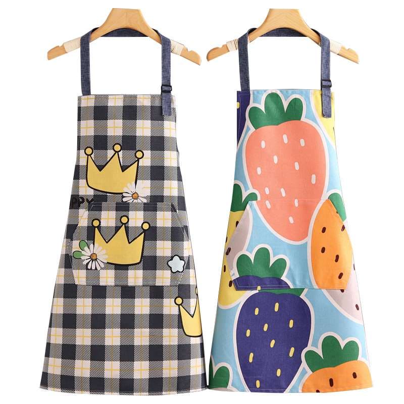 保育士 エプロン チェック フルーツ柄 キッズ 2点セット ブルー グレー