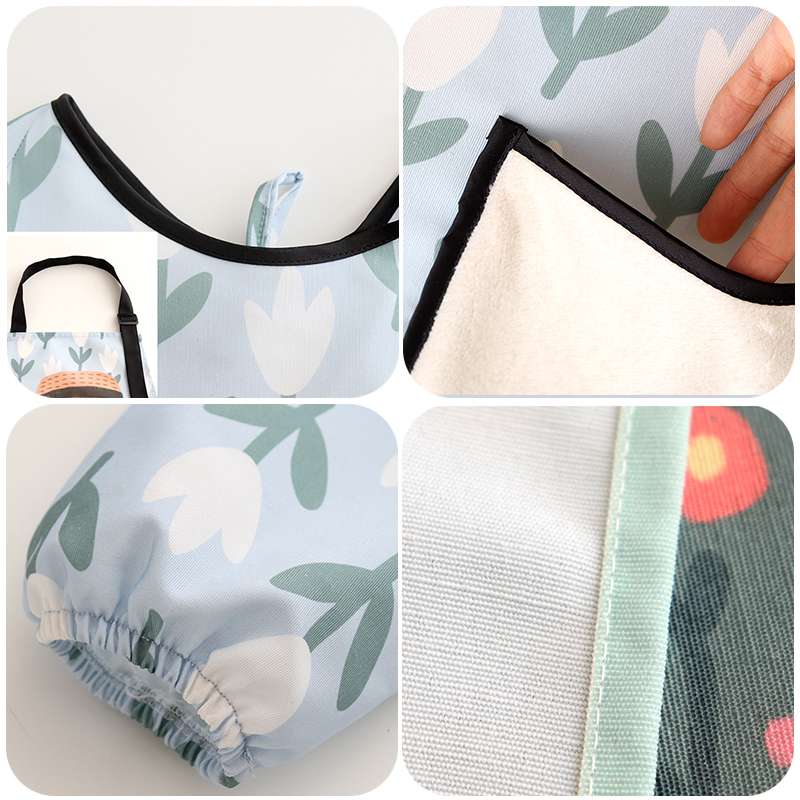 保育士 エプロン 花摘み 少女 ファンシー 保育士 エプロンドレス セット 袖付き ポケット付き ブルー