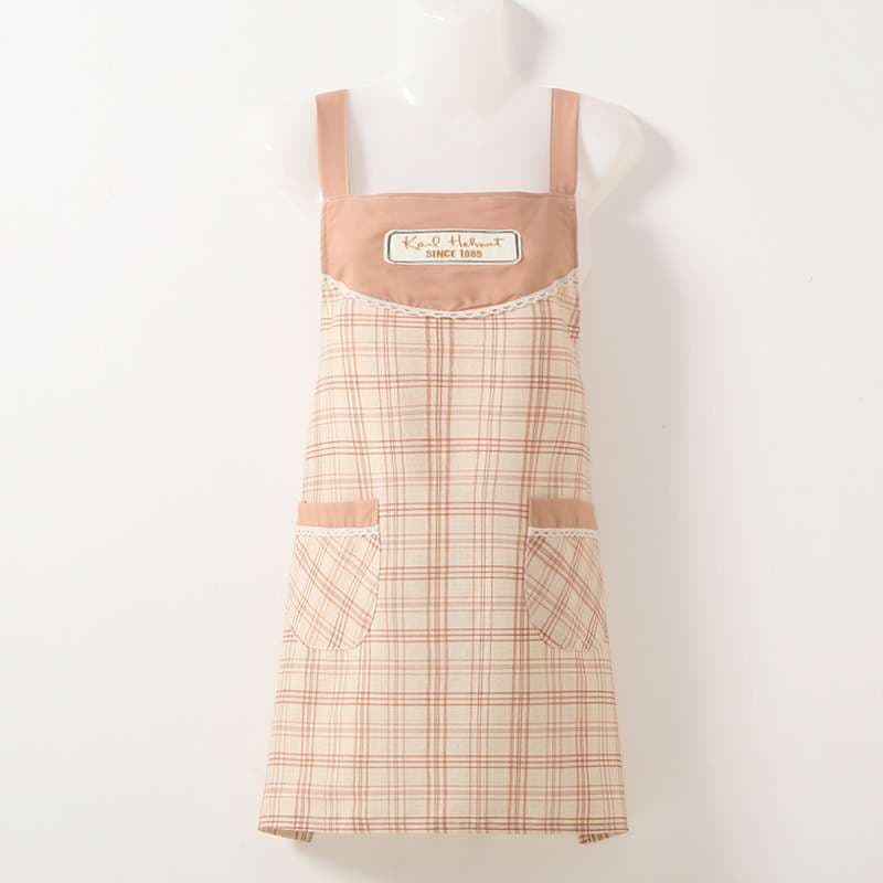 チェック柄保育士 エプロンワンピース