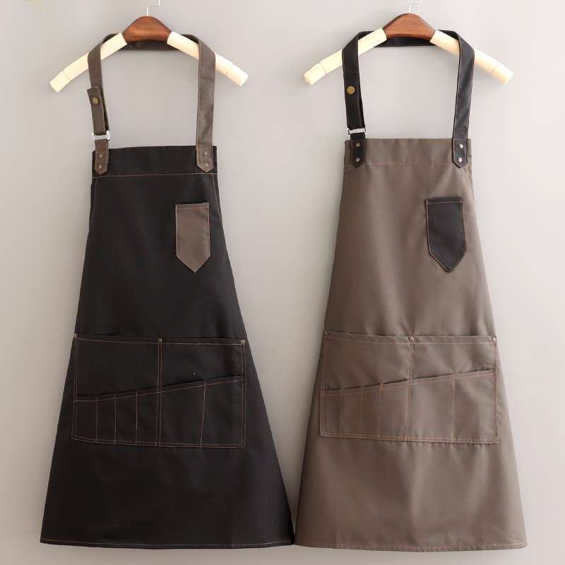 保育士 エプロン カラーコントラスト ワーク保育士 エプロン ブルー ブラック グレー ブラウン レッド