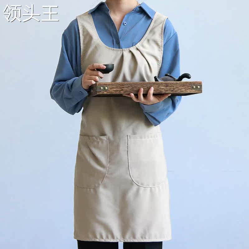 保育士 エプロン 無地両ポケット付き保育士用かぶり式作業エプロン