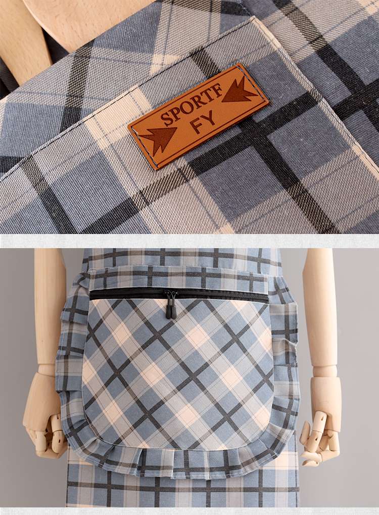 保育士 エプロン チェック柄 フリル ポケット付き 保育士 エプロンワンピース ブルー ピンク イエロー レッド グリーン