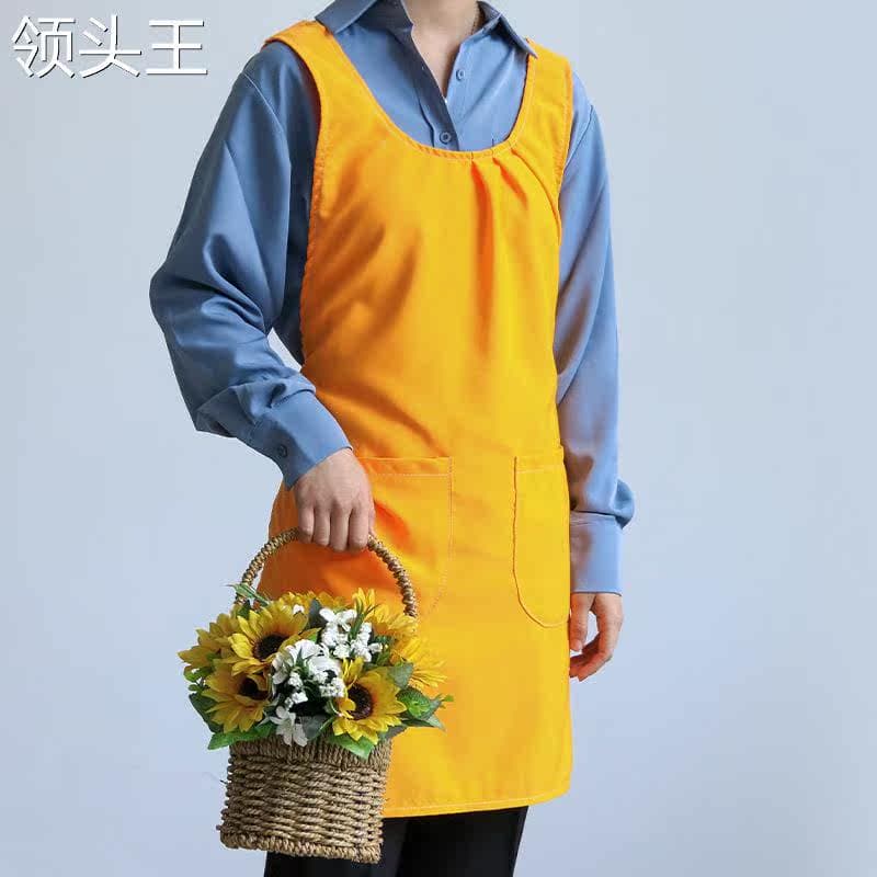 保育士 エプロン 無地両ポケット付き保育士用かぶり式作業エプロン