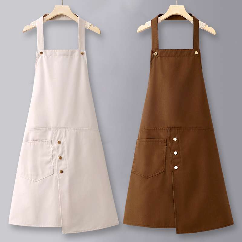 保育士 エプロンワンピース シンプルエレガント オーバーオール ブラック ホワイト グレー ブルー ブラウン