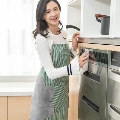 保育士 エプロン 保育士のための実用的ストライプエプロン