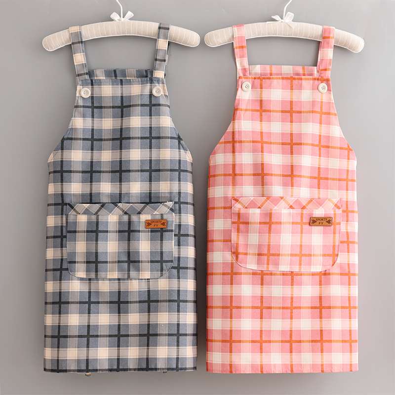 チェック柄保育士 エプロンワンピース