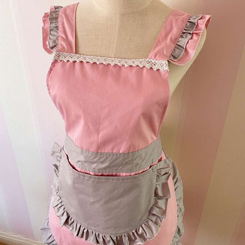 ふんわりフリルのメイド風保育士 エプロン