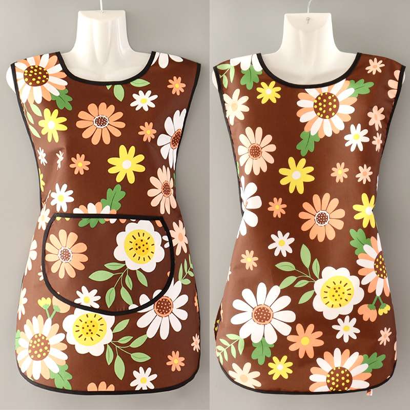 保育士 エプロン 花柄 保育士 エプロンドレス ネイビー グレー ブラウン