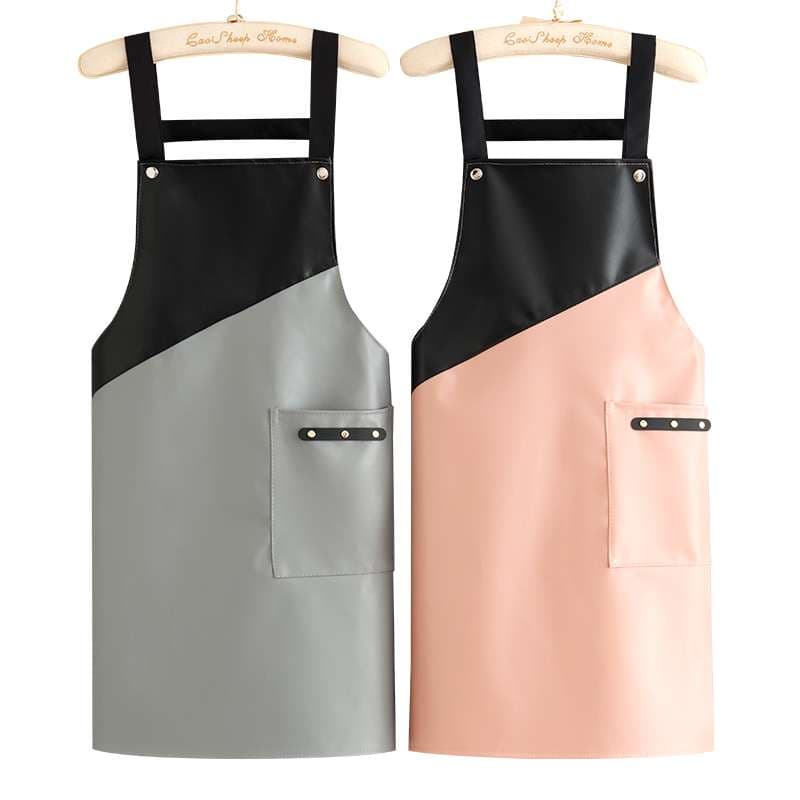 保育士 エプロン 防水 二色 ファッション グレー ピンク レッド オレンジ