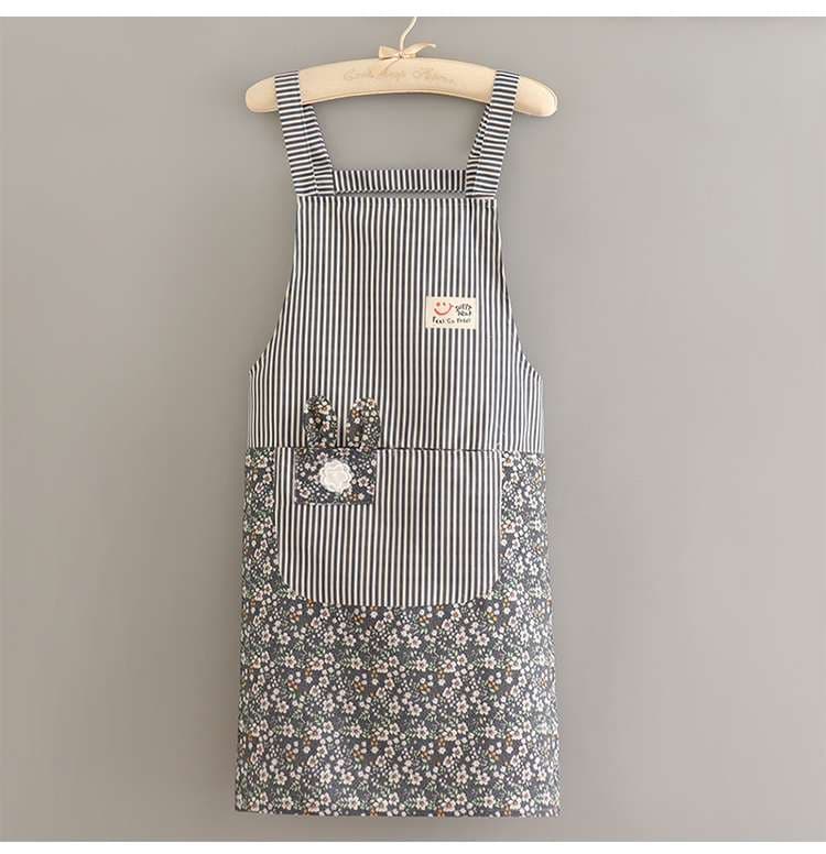 保育士 エプロン 花柄 ストライプ 保育士 エプロンドレス ブラック ベージュ