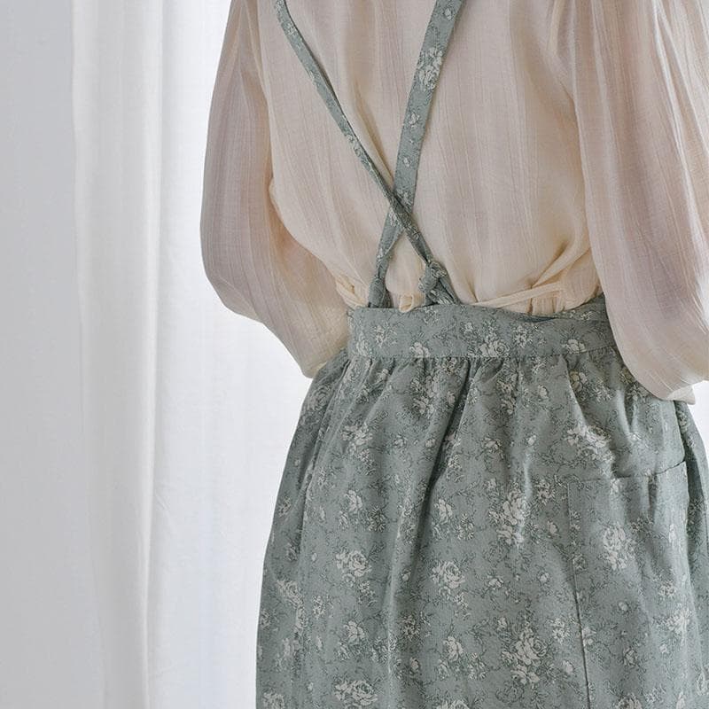 保育士 エプロン 北欧花柄ワンピース型エプロン撥水加工着脱簡単大きめ作業用