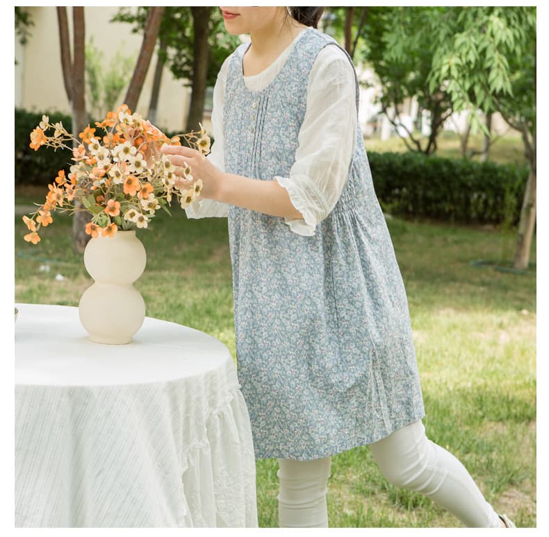 保育士 エプロン 花柄 フラワー