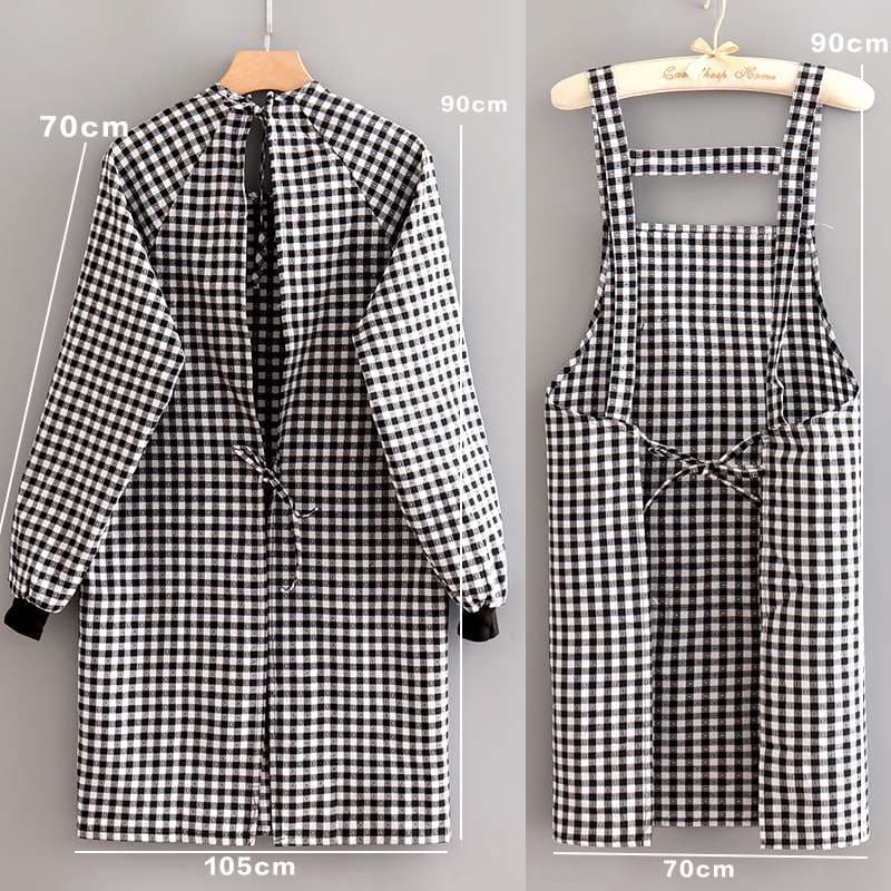 保育士 エプロン チェック柄 保育士 エプロンワンピース ブラック レッド