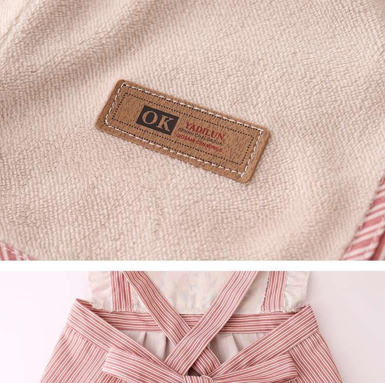 保育士 エプロン フローラルストライプ 保育士 エプロンドレス 花柄 ポケット付き グリーン ピンク