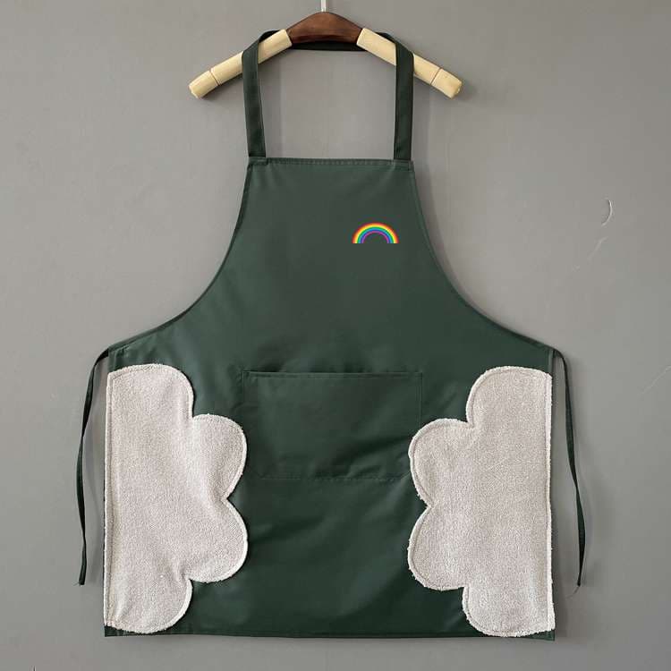 保育士 エプロン レインボー ペア保育士 エプロン ペア ブラック グレー グリーン