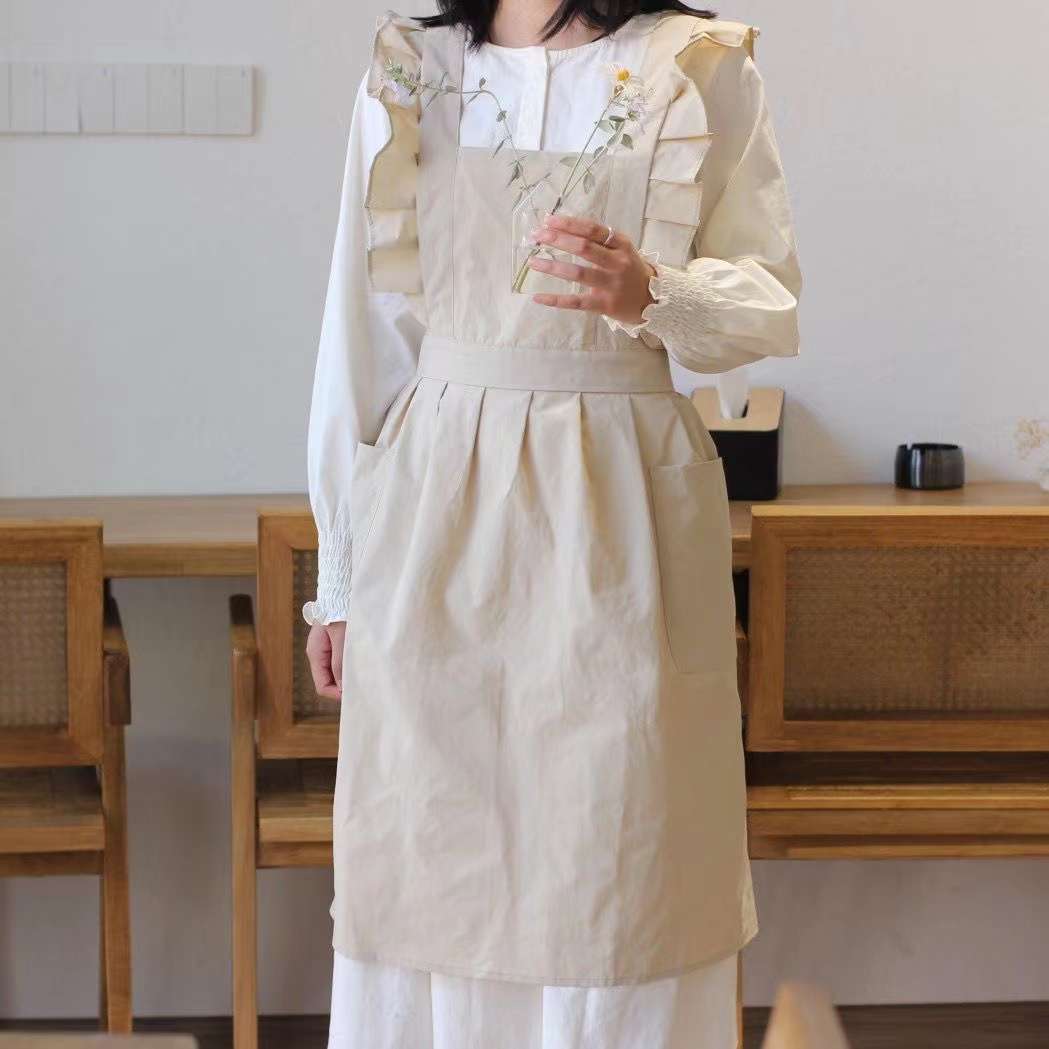 保育士 エプロン 優美なエプロンドレス アプリコット ブラック グリーン ピンク ブルー