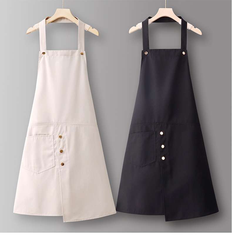 保育士 エプロンワンピース シンプルエレガント オーバーオール ブラック ホワイト グレー ブルー ブラウン