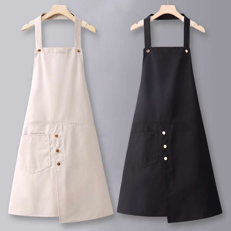 保育士 エプロンワンピース シンプルエレガント オーバーオール ブラック ホワイト グレー ブルー ブラウン