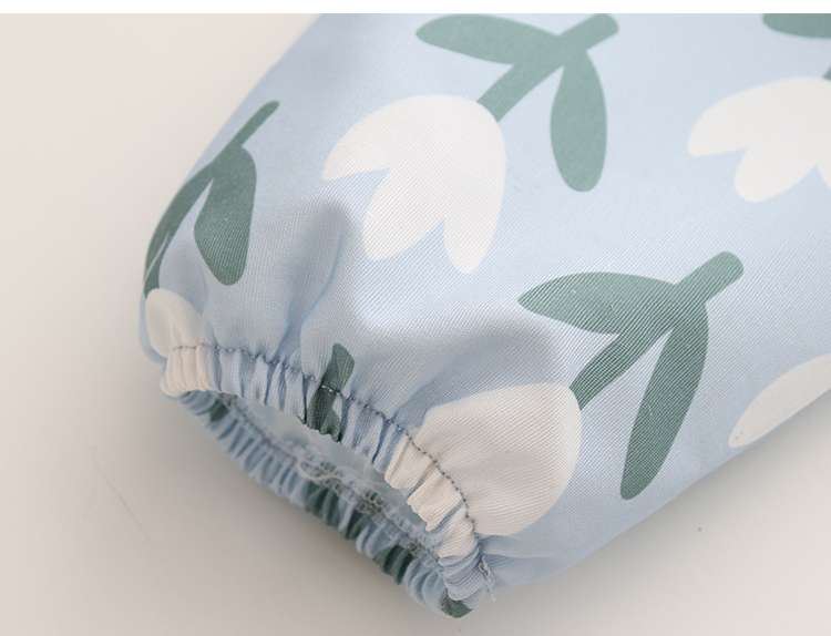 保育士 エプロン 花摘み 少女 ファンシー 保育士 エプロンドレス セット 袖付き ポケット付き ブルー