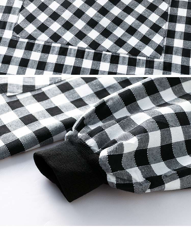 保育士 エプロン チェック柄 保育士 エプロンワンピース 2点セット袖付き ポケット付き ブラック レッド