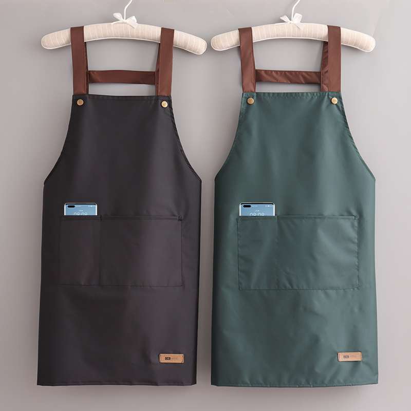 保育士 エプロン モダンカラー ポケット付き ブラック グリーン ピンク ブルー ホワイト