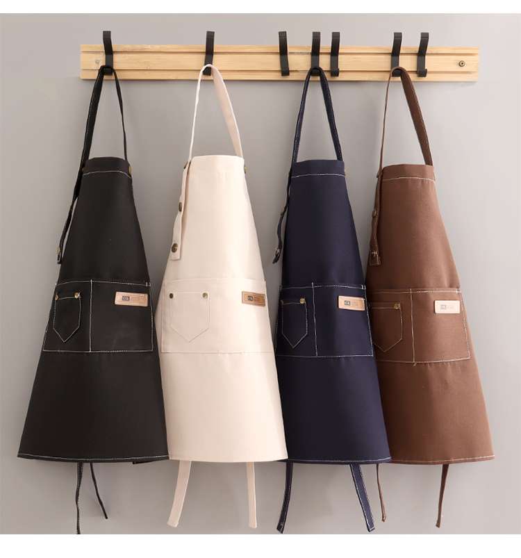 親子お揃いカスタムロゴ保育士 エプロン ピンク ブラック ネイビー ブラック