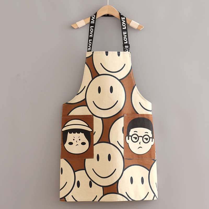 保育士 エプロン スマイル 保育士 エプロンワンピース セット ブラウン