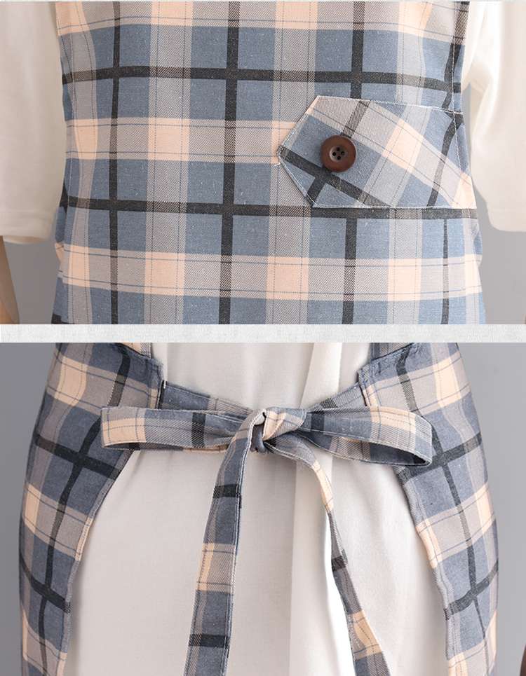 保育士 エプロン チェック柄 フリル ポケット付き 保育士 エプロンワンピース ブルー ピンク イエロー レッド グリーン