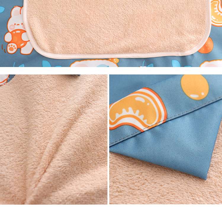 保育士 エプロン うさぎ フルーツ かわいい 保育士 エプロンワンピース 袖付き ポケット付き ブルー ピンク ブラック