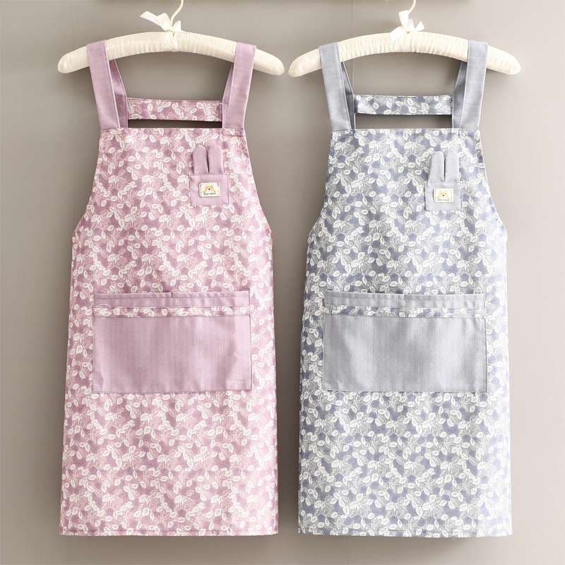 保育士 エプロン 花柄 ピンク グレー 2色
