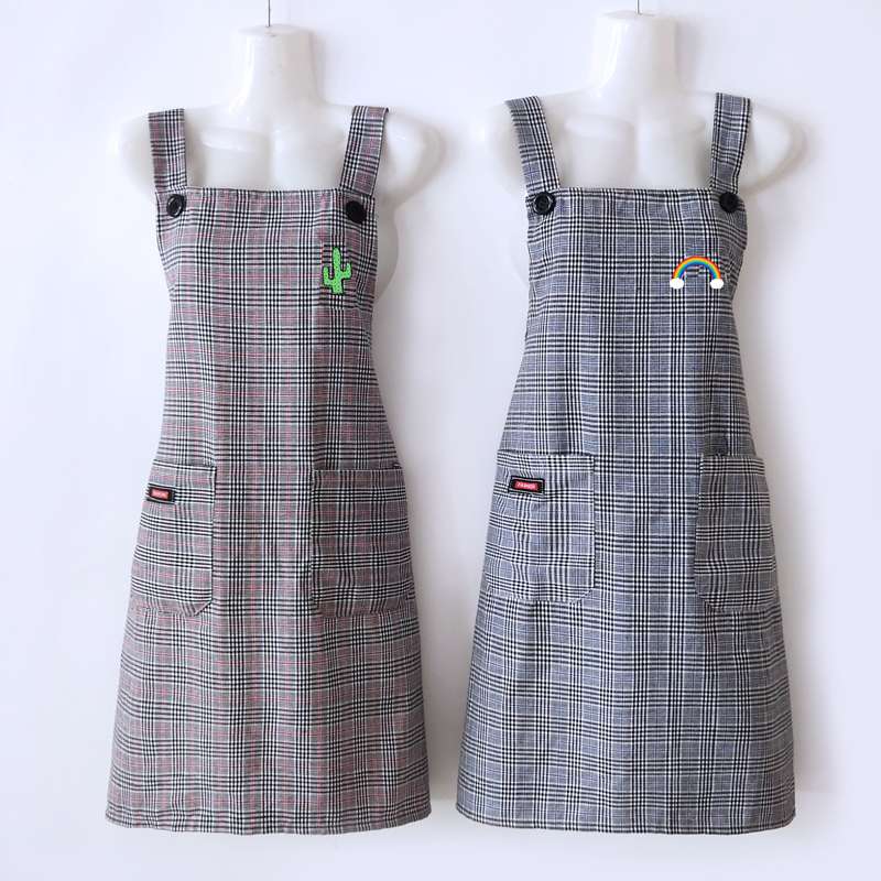 保育士 エプロン チェック模様