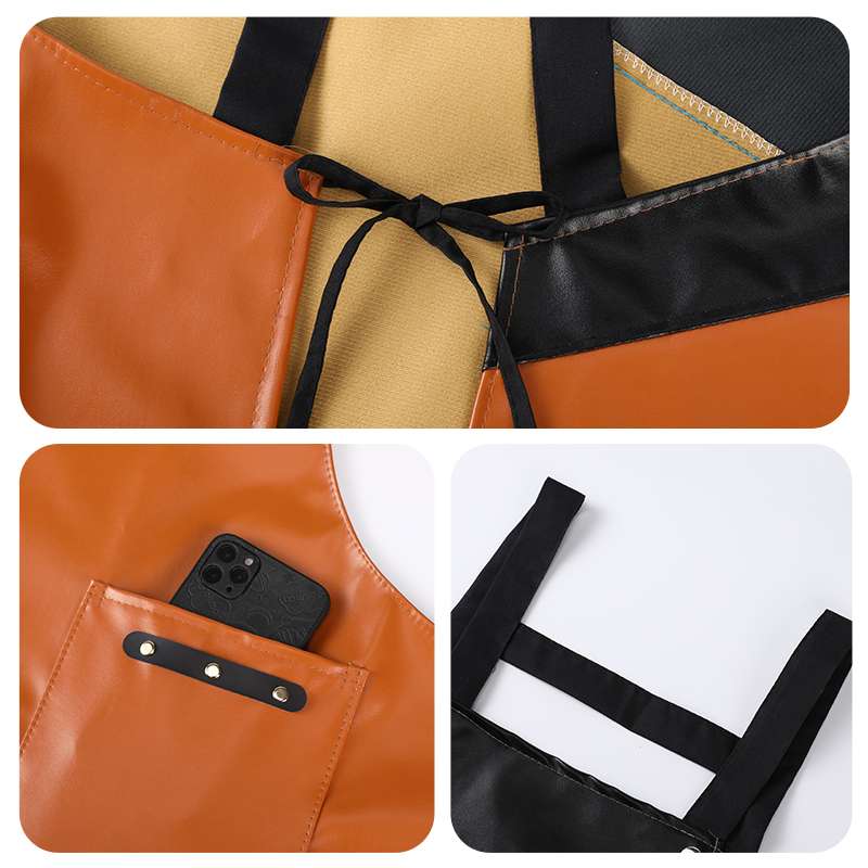 保育士 エプロン 防水 二色 ファッション グレー ピンク レッド オレンジ