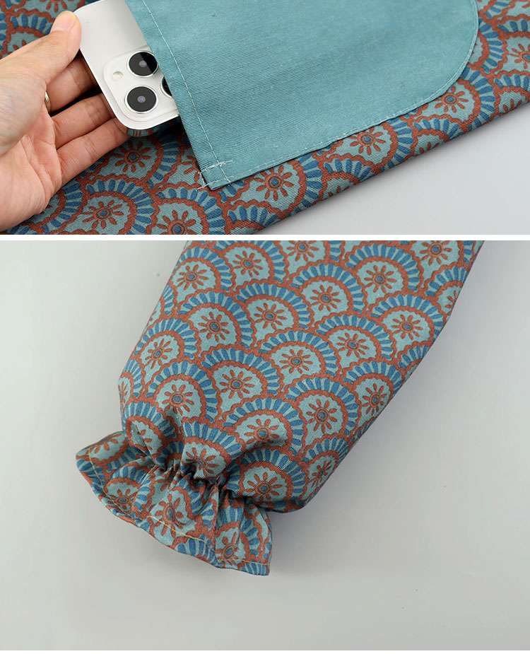 レトロ花柄プリント保育士 エプロンドレスセット