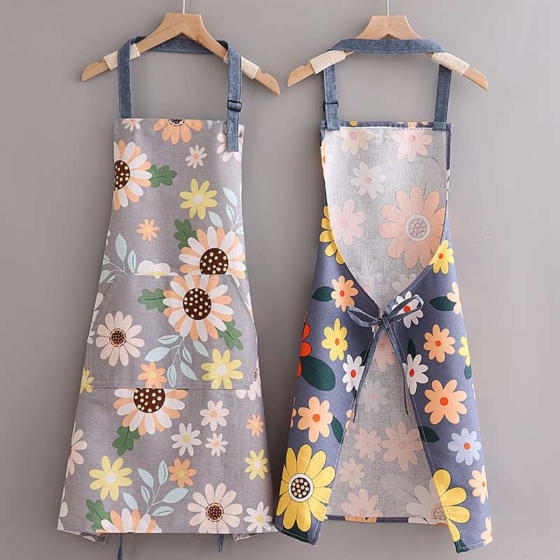 保育士 エプロン カジュアル キッチン フルーツ 花柄 保育士 エプロン 2枚セット オレンジ ブルー グレー