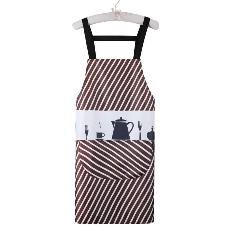 保育士エプロン北欧キッチン雑貨柄斜めストライプ