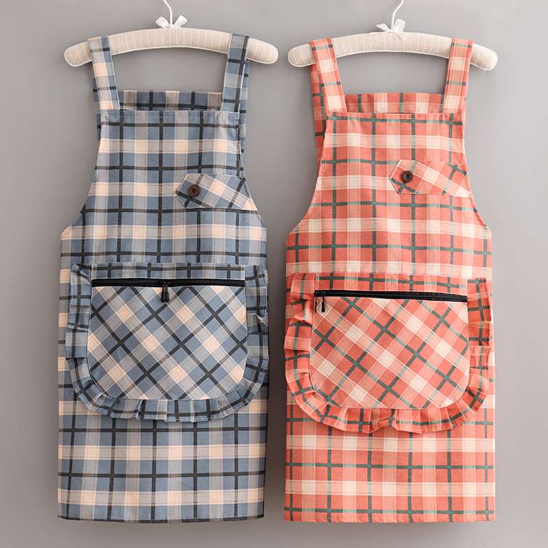 保育士 エプロン チェック柄 フリル ポケット付き 保育士 エプロンワンピース ブルー ピンク イエロー レッド グリーン