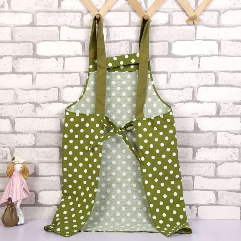 ドット柄保育士 エプロンワンピース