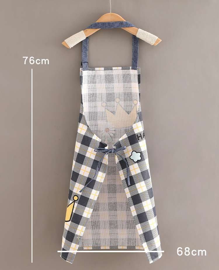 保育士 エプロン チェック フルーツ柄 キッズ 2点セット ブルー グレー